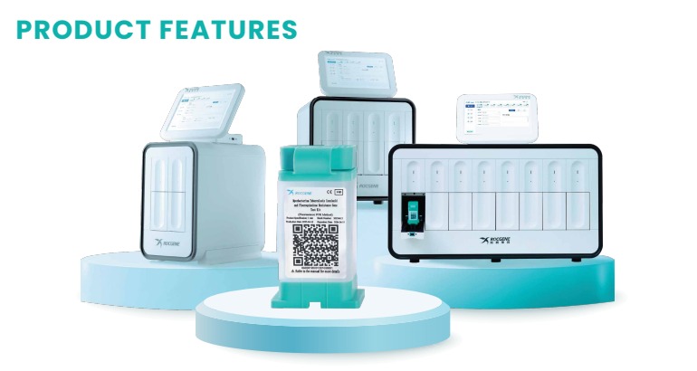 iFIND IFQ INH/FQ cartridge and compatible molecular analyzers shown in the manufacturer brochure