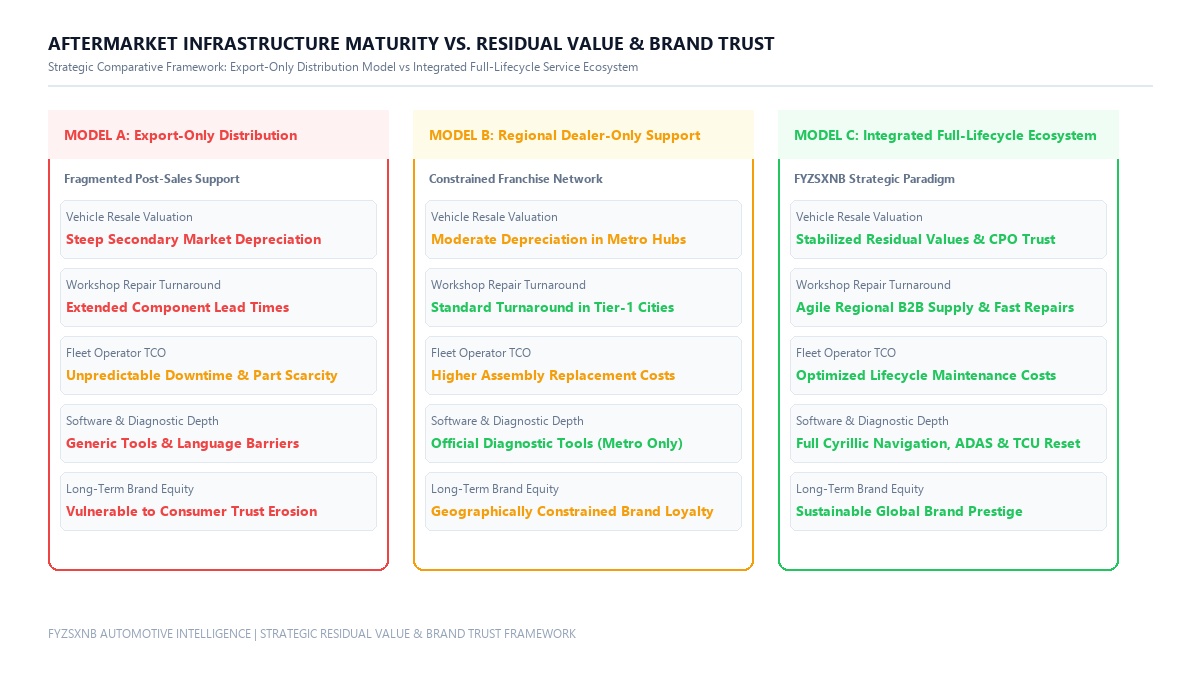 Aftermarket Infrastructure Maturity vs Residual Value and Brand Trust