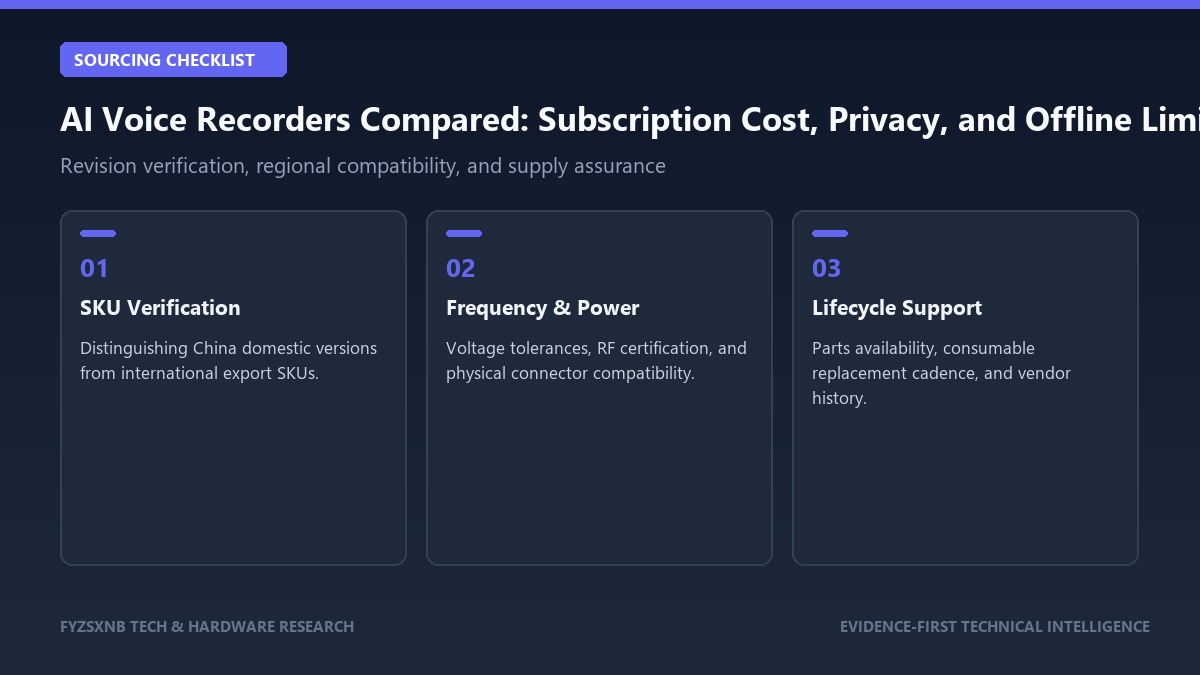 AI Voice Recorders Compared: Subscription Cost, Privacy, and Offline Limits sourcing checklist and verification guide