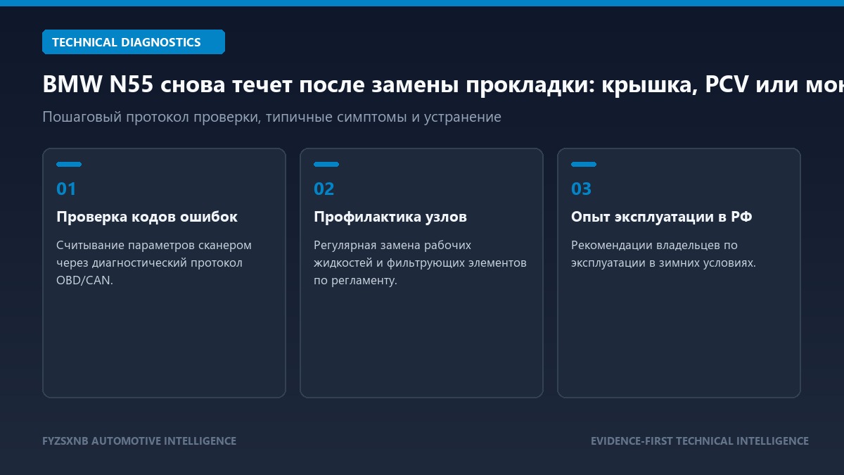 BMW N55 снова течет после замены прокладки: крышка, PCV или монтаж? диагностика и регламент обслуживания