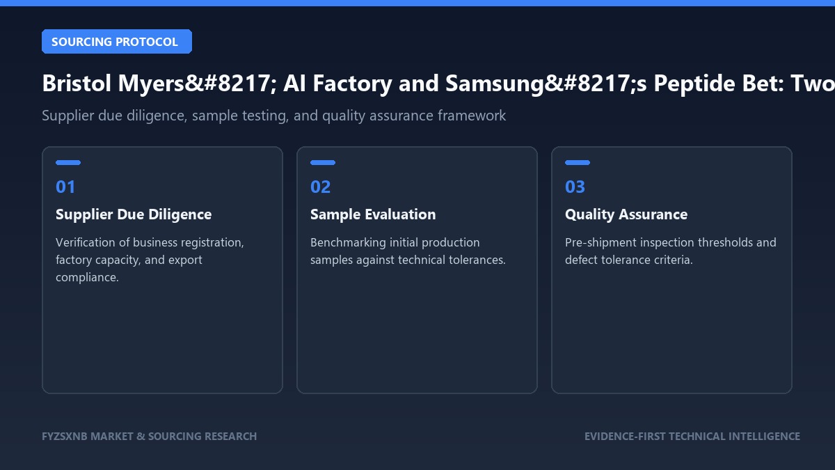Bristol Myers’ AI Factory and Samsung’s Peptide Bet: Two Pharma Signals sourcing protocol and verification guide