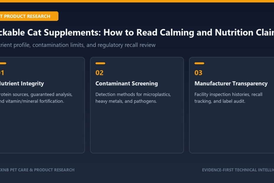 Lickable Cat Supplements: How to Read Calming and Nutrition Claims safety and nutritional analysis