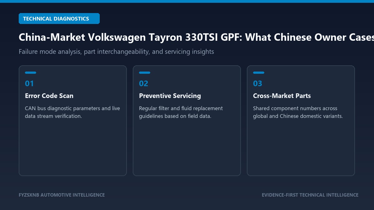 China-Market Volkswagen Tayron 330TSI GPF: What Chinese Owner Cases Actually Show diagnostic workflow and parts verification
