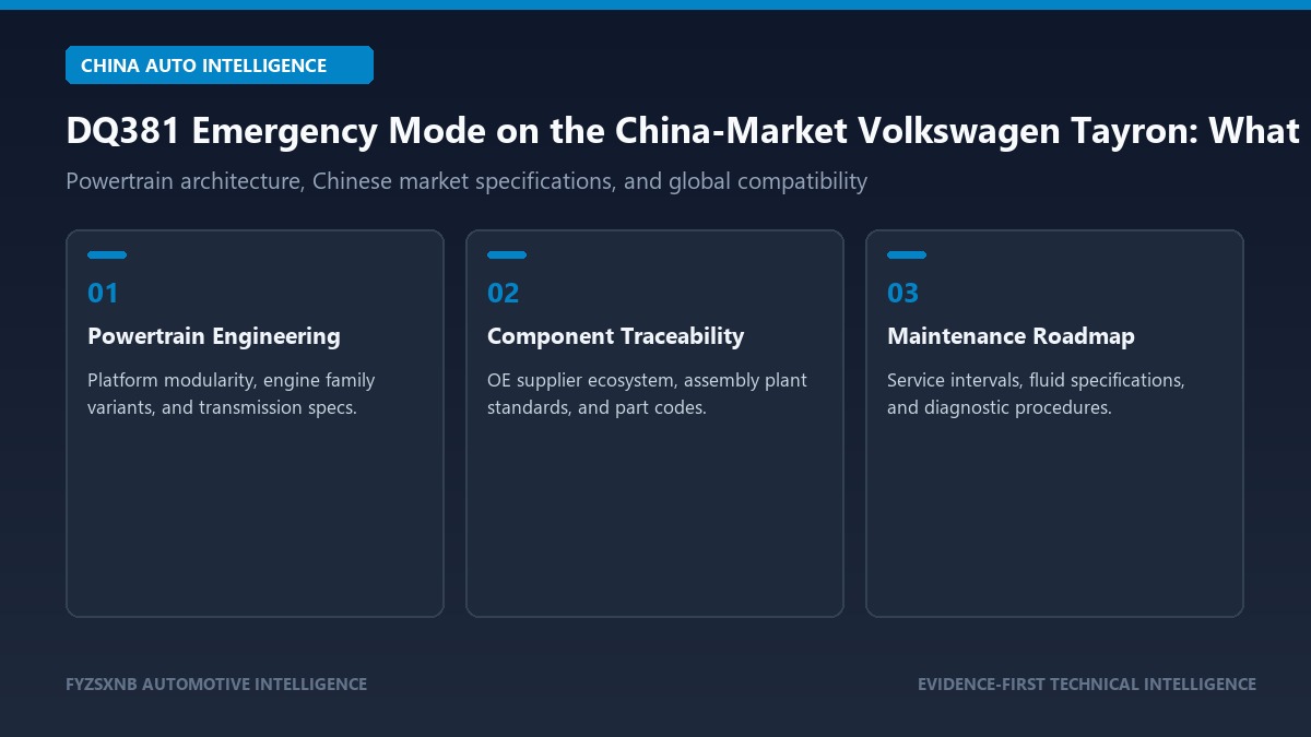 DQ381 Emergency Mode on the China-Market Volkswagen Tayron: What Real Owner Cases Show technical overview and architecture