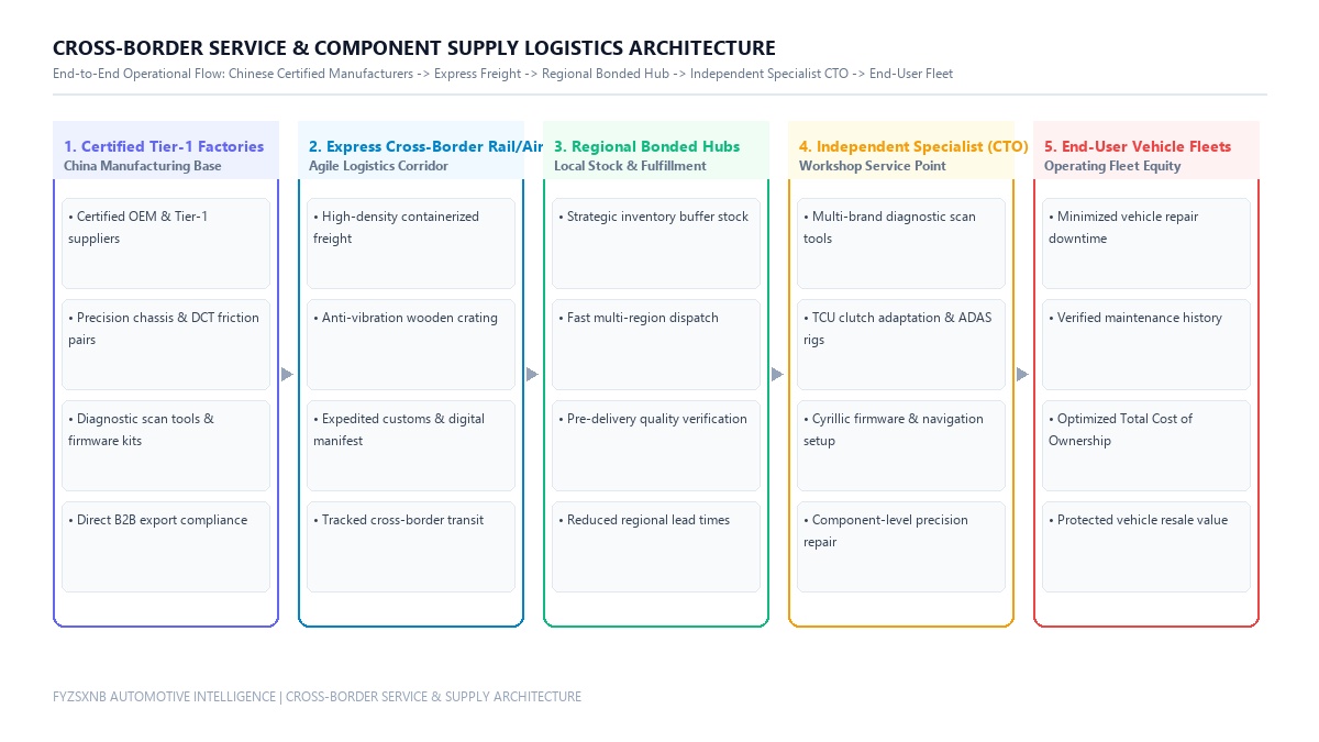 Cross-Border Service and Component Supply Logistics Architecture