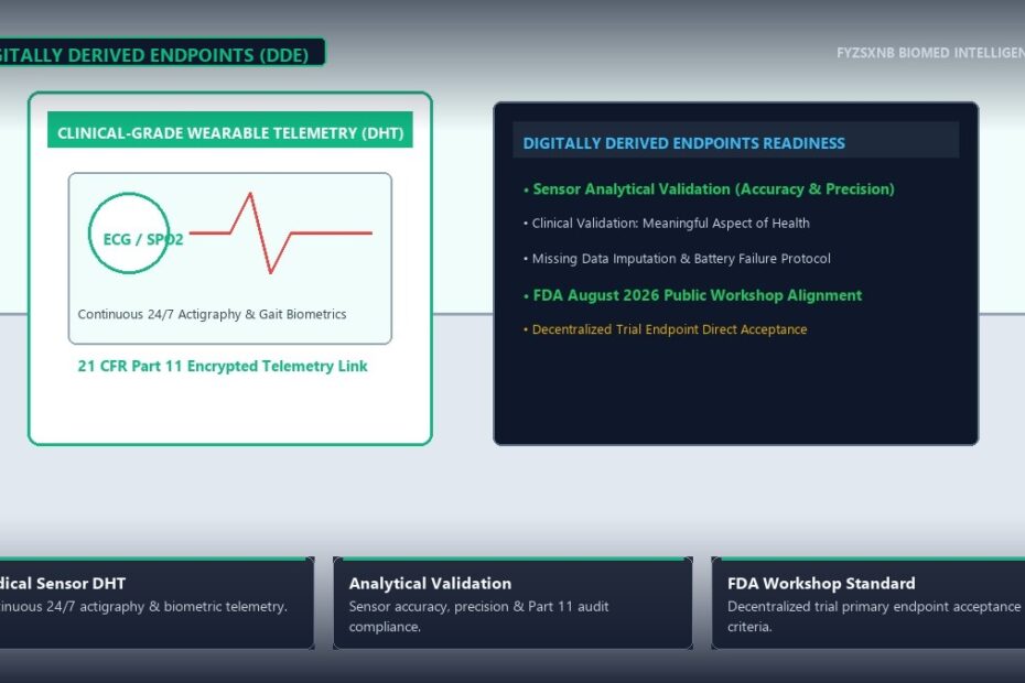 Decentralized clinical trial monitoring hub with medical biometric wearable sensor, continuous actigraphy waveform, and readiness checklist