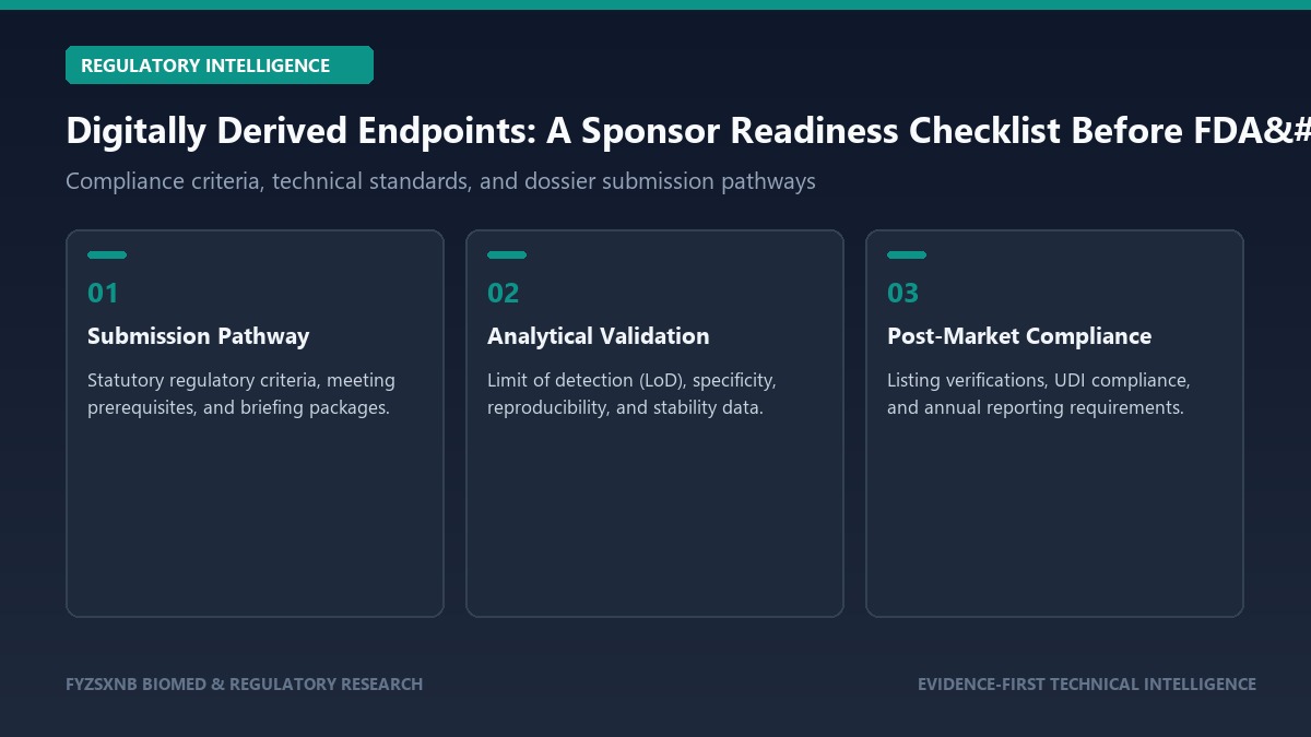 Digitally Derived Endpoints: A Sponsor Readiness Checklist Before FDA’s August 2026 Workshop regulatory compliance framework
