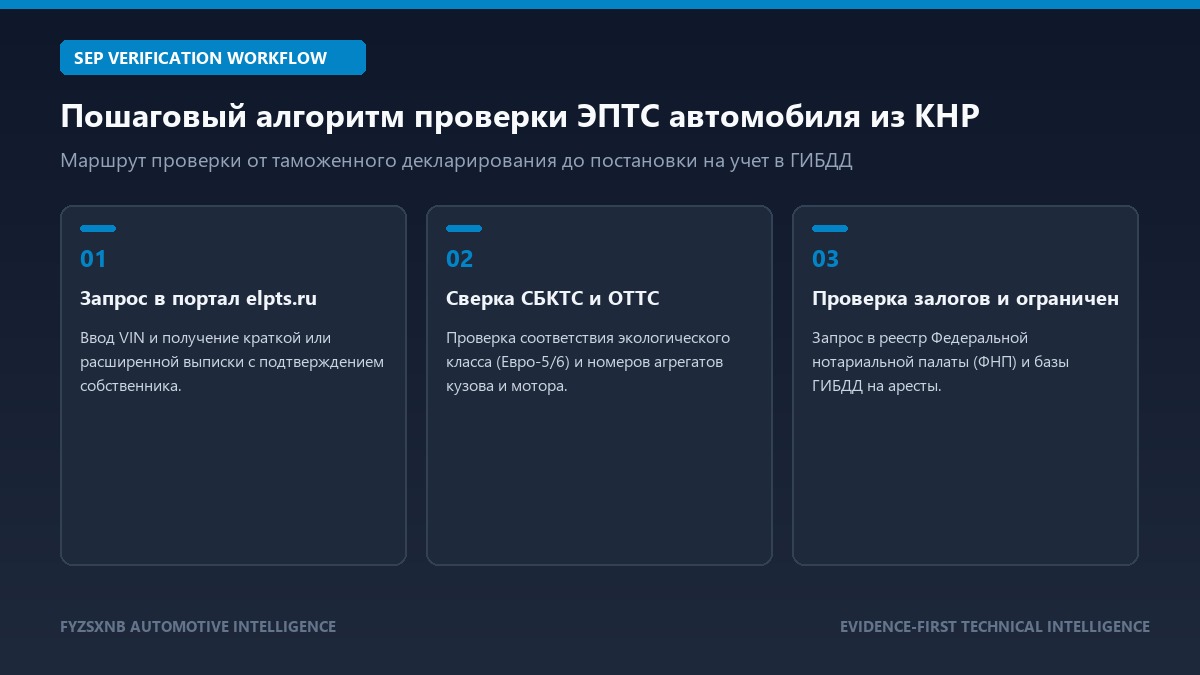 Пошаговый алгоритм проверки электронного паспорта ЭПТС для авто из Китая