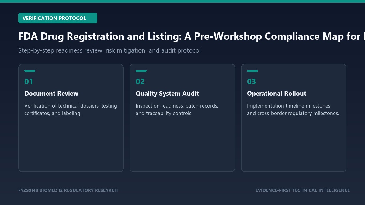 FDA Drug Registration and Listing: A Pre-Workshop Compliance Map for Manufacturers verification and audit protocol