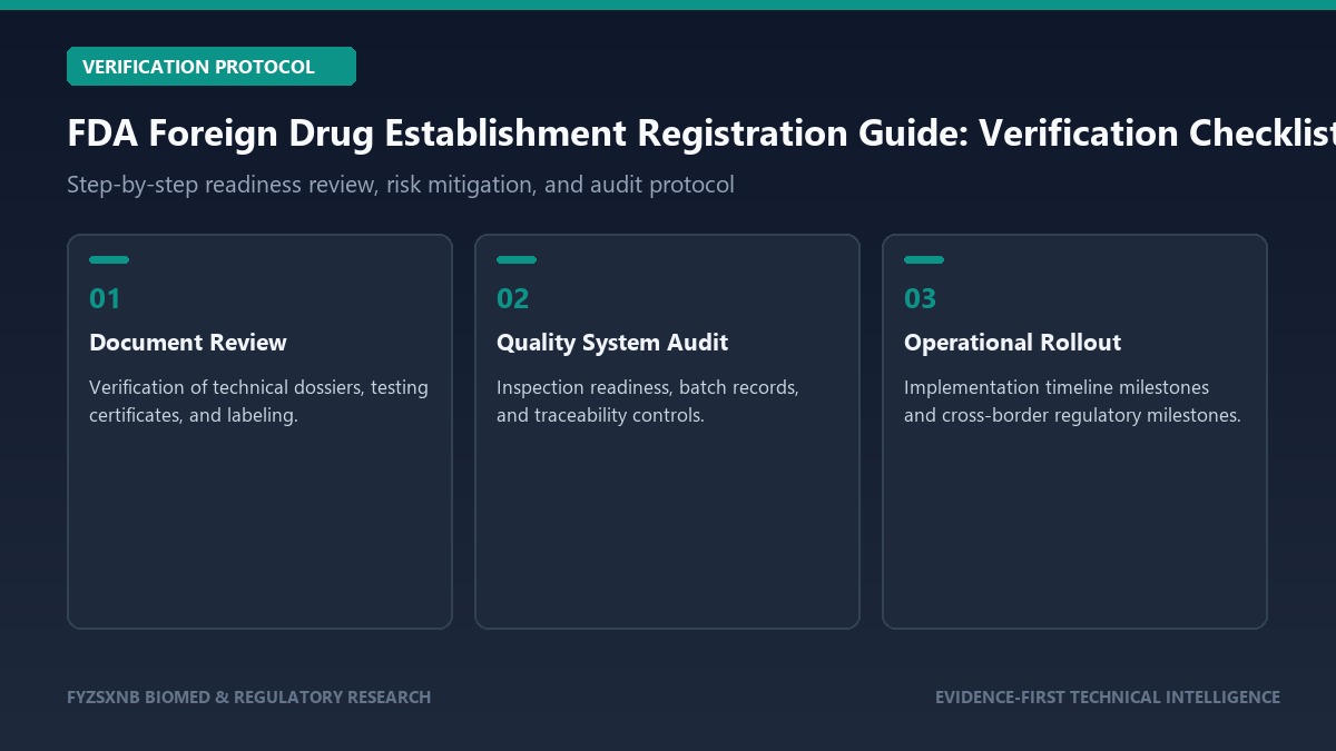 FDA Foreign Drug Establishment Registration Guide verification and audit protocol