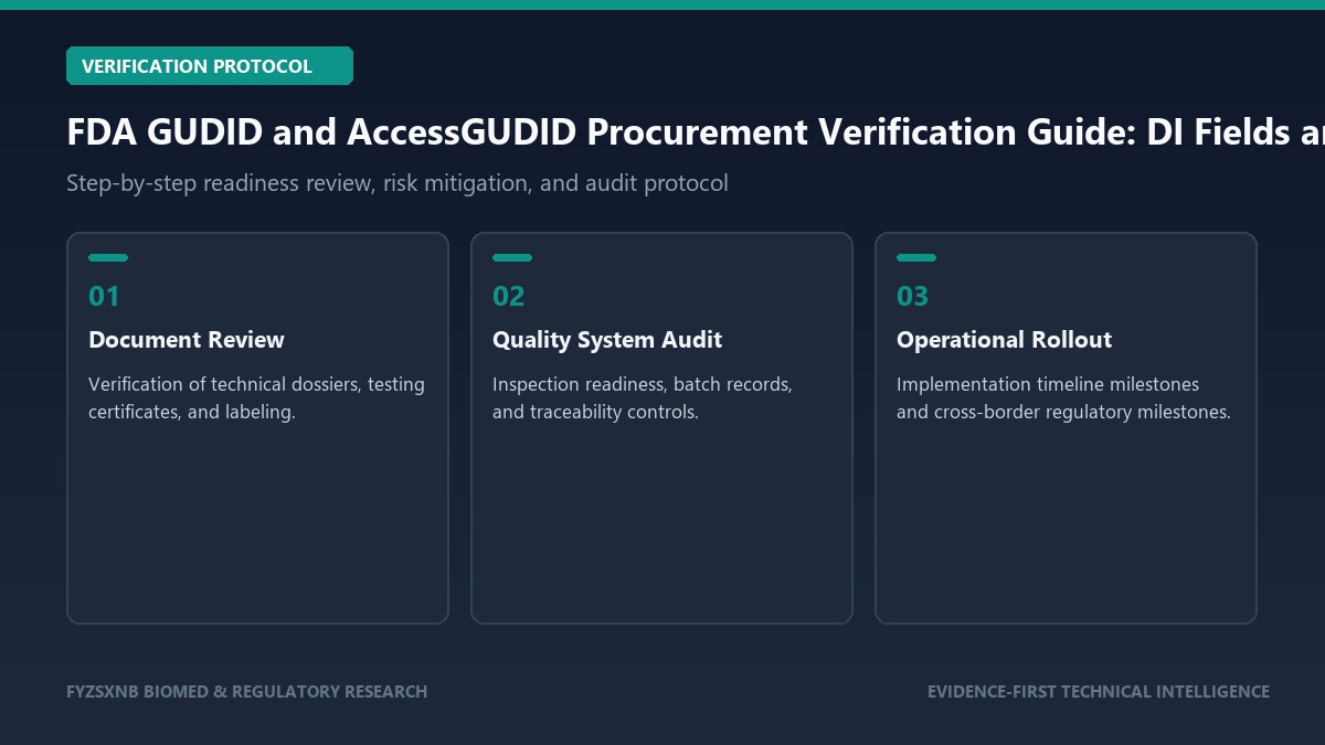 FDA GUDID and AccessGUDID Procurement Verification Guide: DI Fields and Premarket Cross-Checks verification and audit protocol