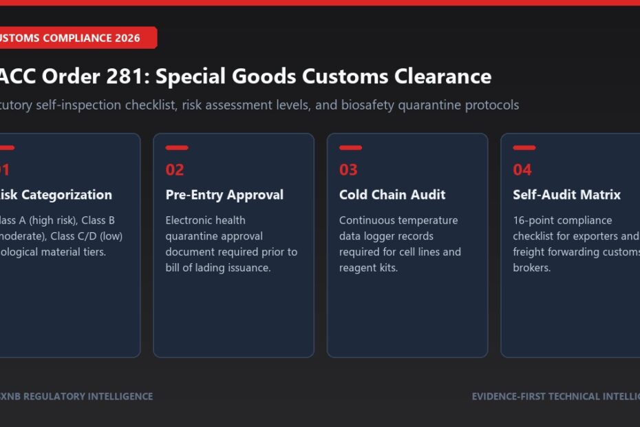Compliance roadmap for China Customs GACC Order 281: biological special goods import-export clearance