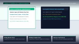 Generic drug R&D strategy meeting with GDUFA III 60/120-day review clock timeline and controlled correspondence decision tree