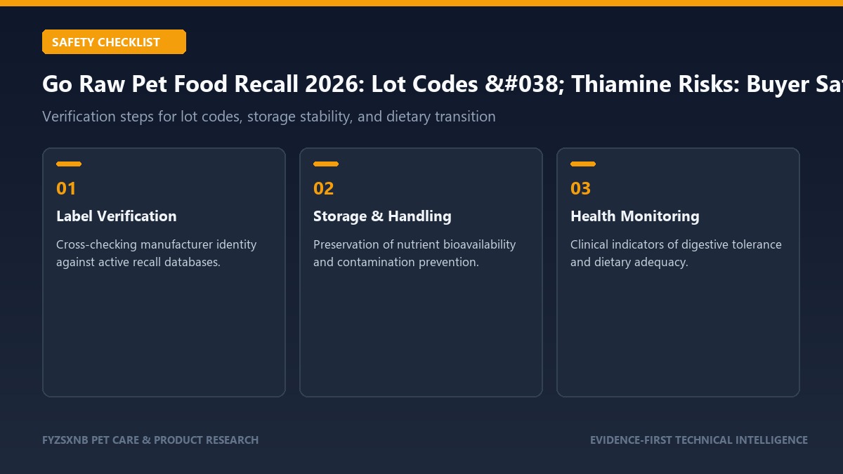 Go Raw Pet Food Recall 2026: Lot Codes & Thiamine Risks buyer safety checklist
