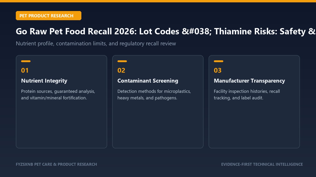 Go Raw Pet Food Recall 2026: Lot Codes & Thiamine Risks safety and nutritional analysis