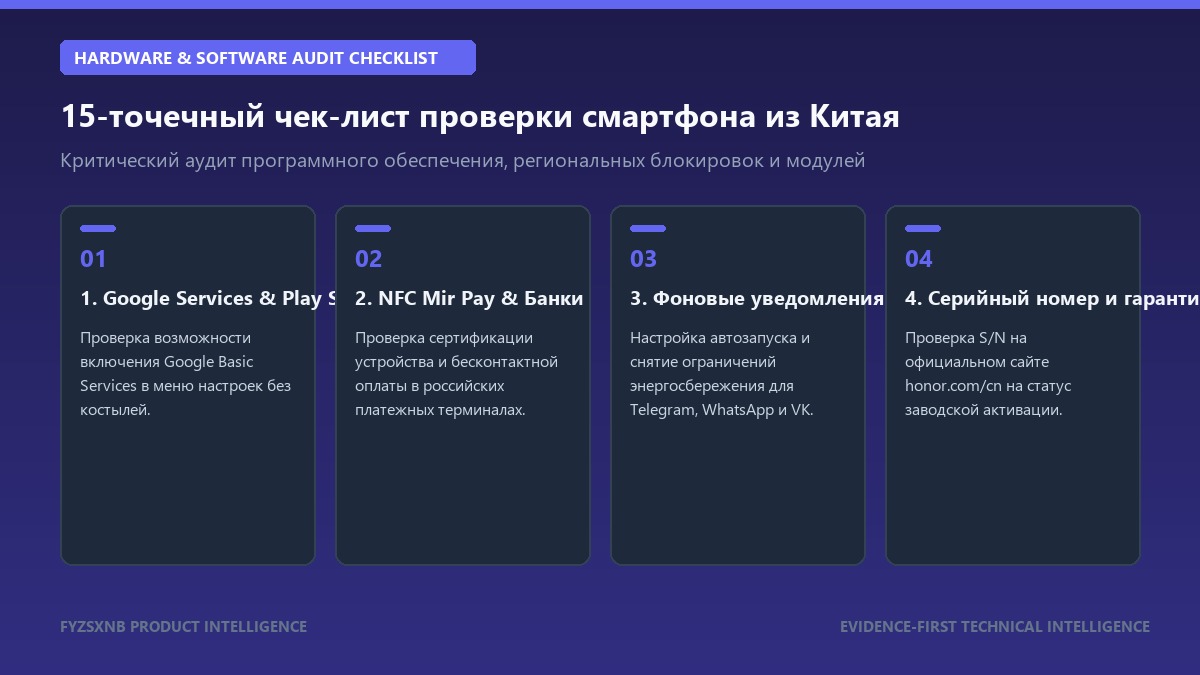 Чек-лист 15 проверок смартфона HONOR китайской версии перед покупкой