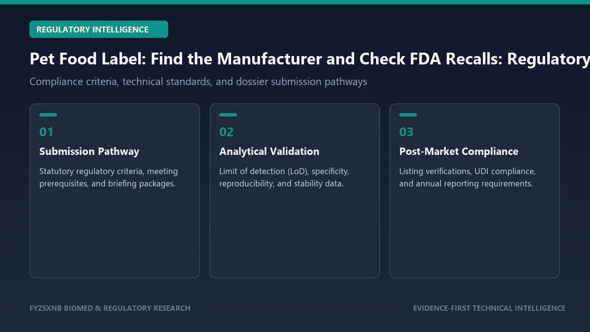 Pet Food Label: Find the Manufacturer and Check FDA Recalls regulatory compliance framework