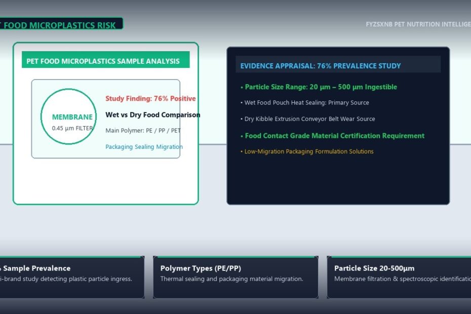 Food safety testing lab with membrane filtration apparatus, optical microscope, and microplastic polymer prevalence evaluation
