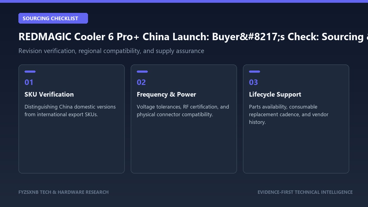 REDMAGIC Cooler 6 Pro+ China Launch: Buyer’s Check sourcing checklist and verification guide