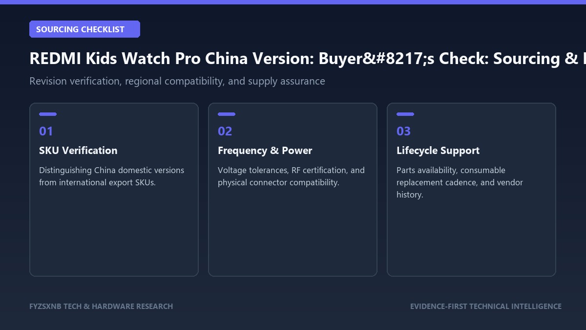 REDMI Kids Watch Pro China Version: Buyer’s Check sourcing checklist and verification guide