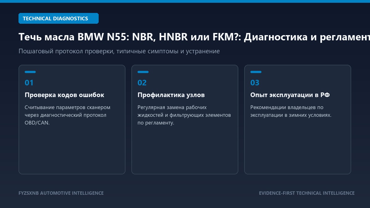 Течь масла BMW N55: NBR, HNBR или FKM? диагностика и регламент обслуживания