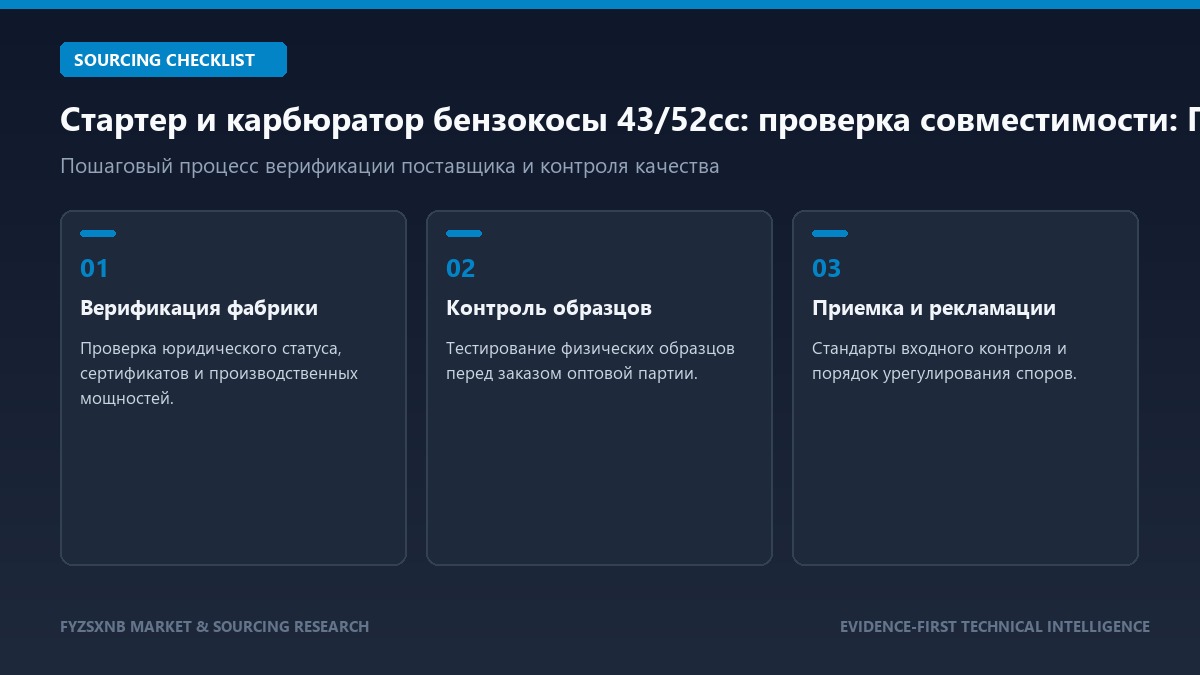 Стартер и карбюратор бензокосы 43/52cc: проверка совместимости пошаговый чеклист и контроль качества