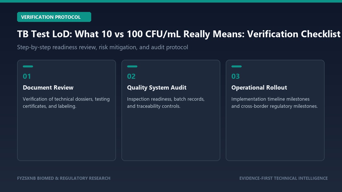 TB Test LoD: What 10 vs 100 CFU/mL Really Means verification and audit protocol