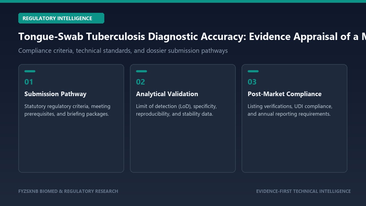 Tongue-Swab Tuberculosis Diagnostic Accuracy: Evidence Appraisal of a Multicenter Study and Public Health Deployment Boundaries regulatory compliance framework