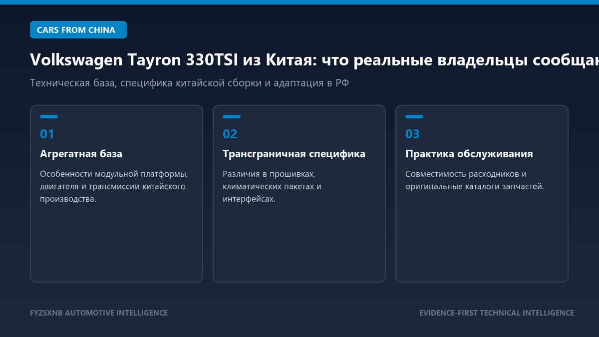 Volkswagen Tayron 330TSI из Китая: что реальные владельцы сообщают о GPF обзор и технические параметры