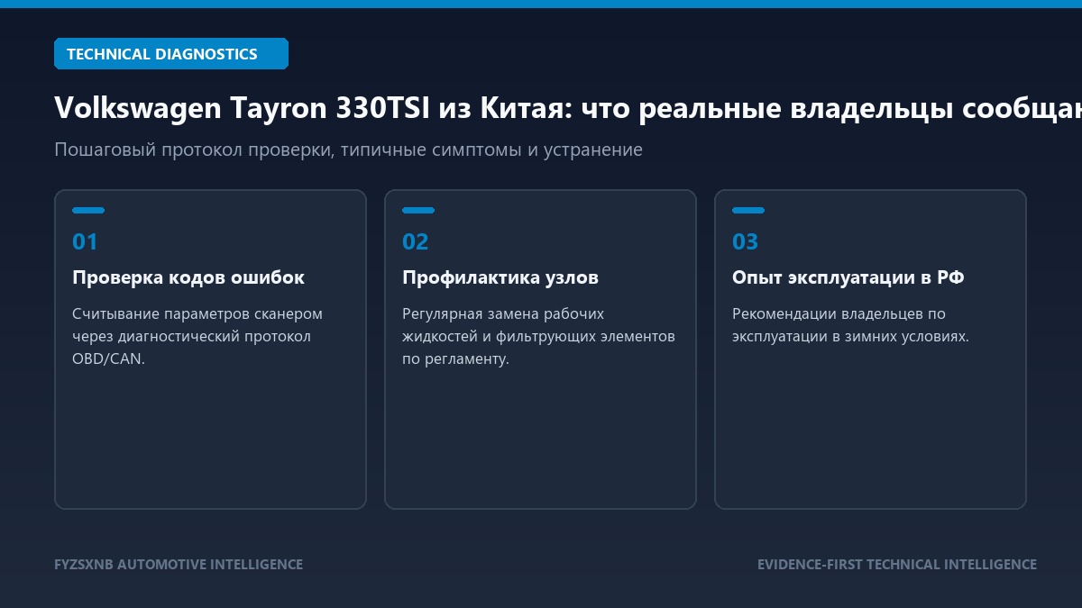 Volkswagen Tayron 330TSI из Китая: что реальные владельцы сообщают о GPF диагностика и регламент обслуживания