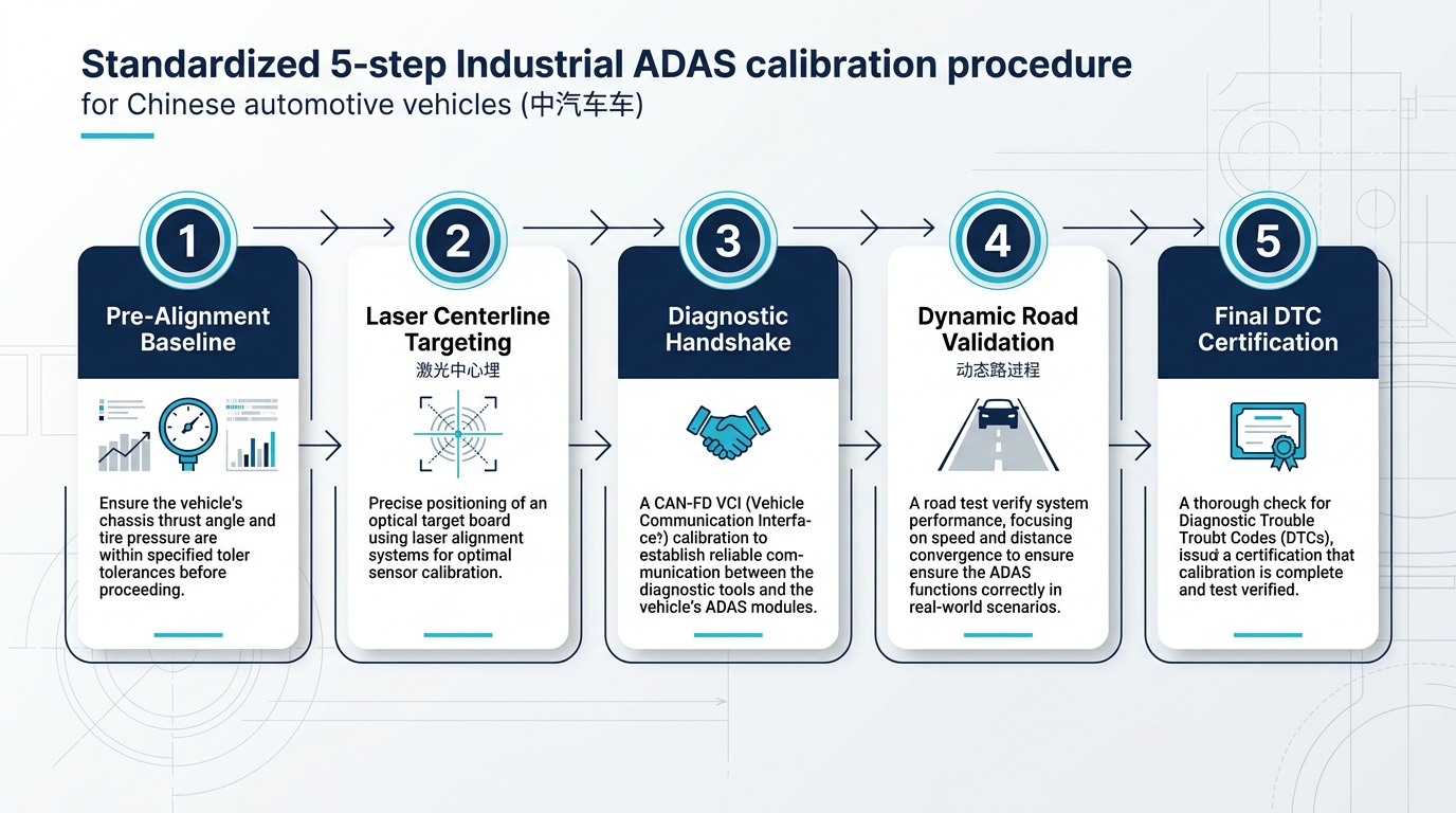 Standardized 5-step industrial ADAS calibration procedure for Chinese vehicles